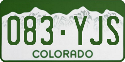 CO license plate 083YJS