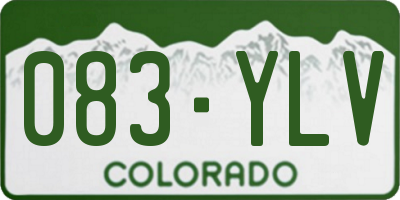CO license plate 083YLV