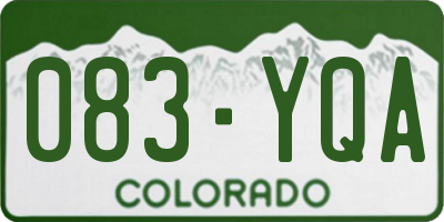 CO license plate 083YQA