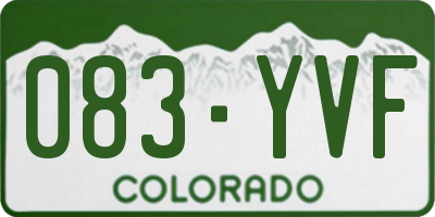 CO license plate 083YVF