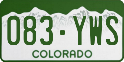 CO license plate 083YWS