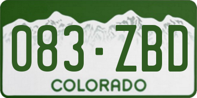 CO license plate 083ZBD