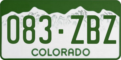 CO license plate 083ZBZ