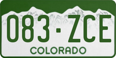 CO license plate 083ZCE