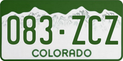 CO license plate 083ZCZ