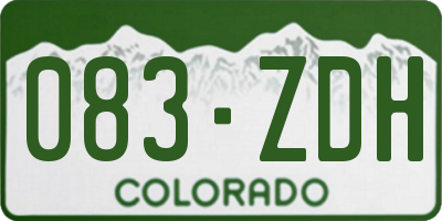 CO license plate 083ZDH