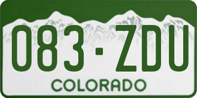 CO license plate 083ZDU