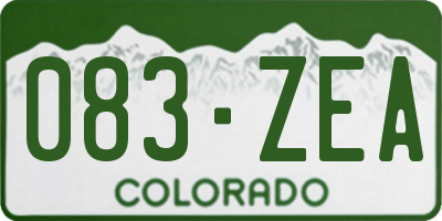 CO license plate 083ZEA