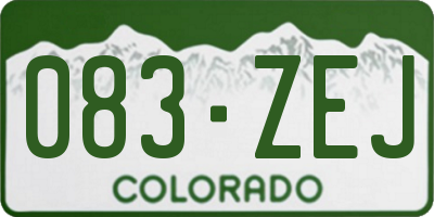 CO license plate 083ZEJ