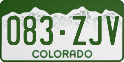 CO license plate 083ZJV
