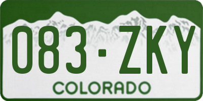 CO license plate 083ZKY