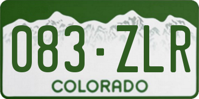 CO license plate 083ZLR