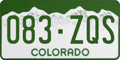 CO license plate 083ZQS