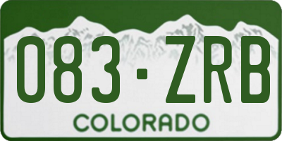 CO license plate 083ZRB