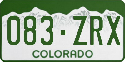 CO license plate 083ZRX