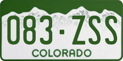CO license plate 083ZSS