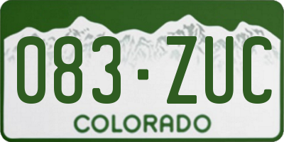 CO license plate 083ZUC