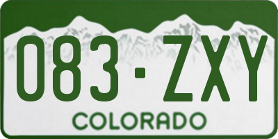 CO license plate 083ZXY
