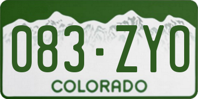 CO license plate 083ZYO