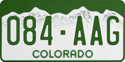 CO license plate 084AAG