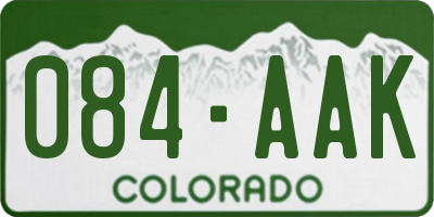 CO license plate 084AAK