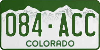 CO license plate 084ACC