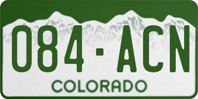 CO license plate 084ACN