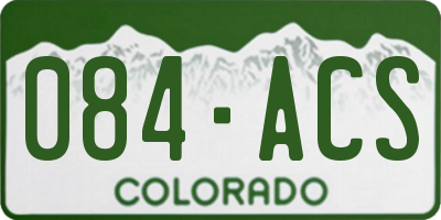 CO license plate 084ACS