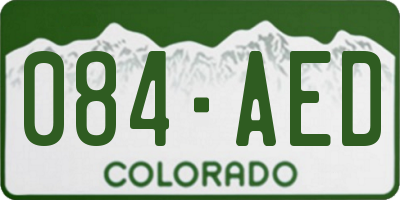 CO license plate 084AED