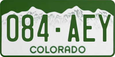 CO license plate 084AEY