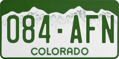 CO license plate 084AFN