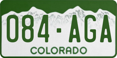 CO license plate 084AGA