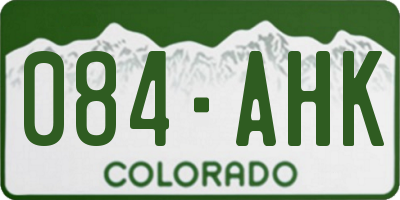 CO license plate 084AHK