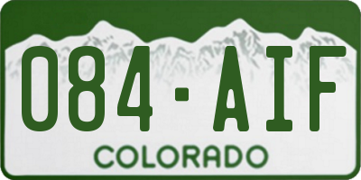 CO license plate 084AIF