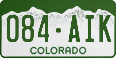 CO license plate 084AIK