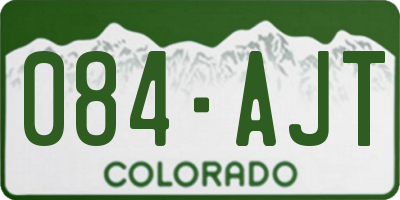CO license plate 084AJT