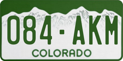 CO license plate 084AKM
