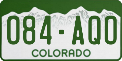 CO license plate 084AQO