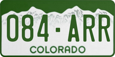 CO license plate 084ARR