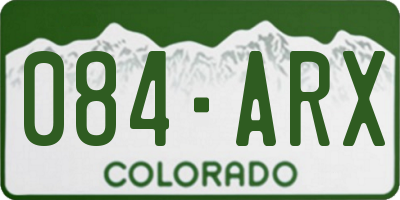 CO license plate 084ARX