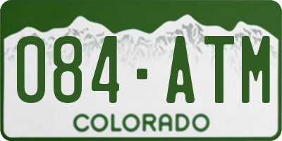 CO license plate 084ATM
