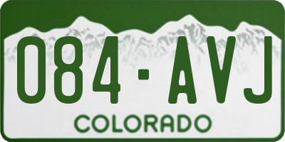 CO license plate 084AVJ