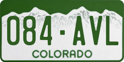 CO license plate 084AVL