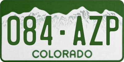 CO license plate 084AZP