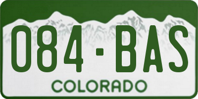 CO license plate 084BAS