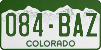 CO license plate 084BAZ