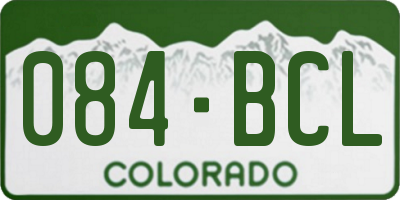 CO license plate 084BCL