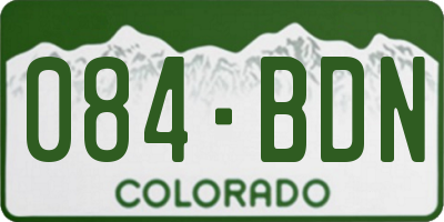 CO license plate 084BDN