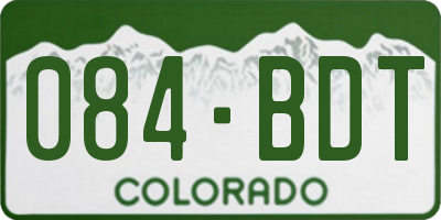 CO license plate 084BDT