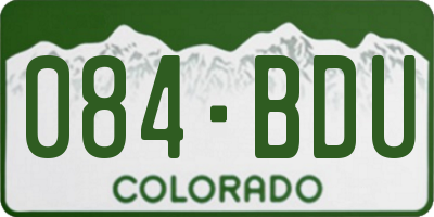 CO license plate 084BDU